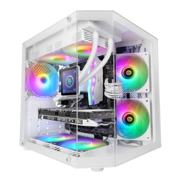 Mars Gaming MC-3TLITEW Mini Tower Blanc