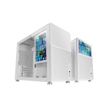 Mars Gaming MC-LCD Mini Tower Noir, Blanc