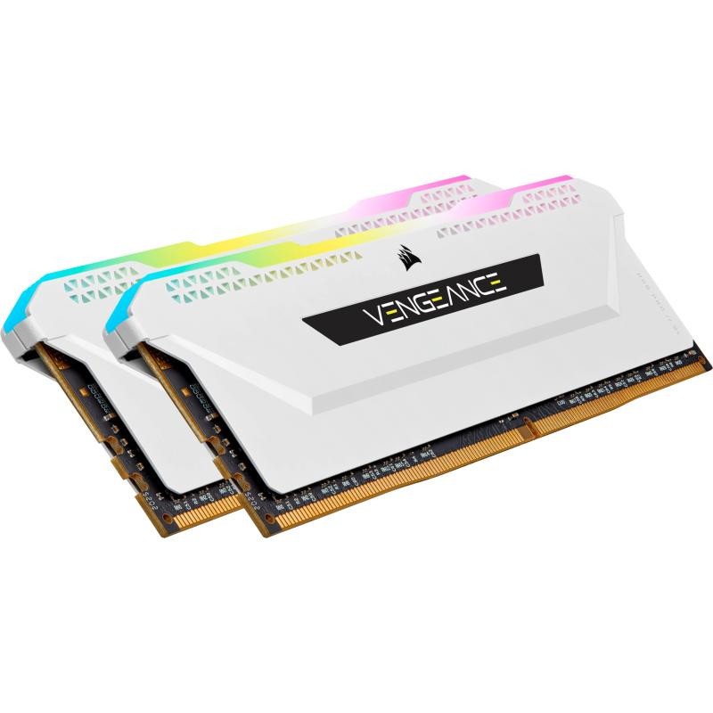 CORSAIR VENGEANCE RGB PRO D4 3200 32G (2x16G) CMH32GX4M2E3200C16W BLANC