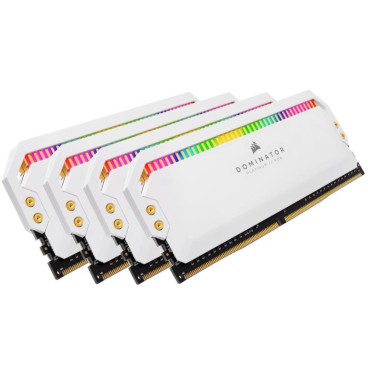 CORSAIR DOMINATOR PLATINUM RGB 32GO DDR4 3200 CL16 ( 4x8GO) BLANC .