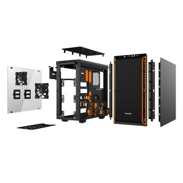 be quiet! Pure Base 600 Orange | Boîtier PC vitré, Mini ITX   Micro ATX   ATX,1 ventilateur Pure Wings 2 120 mm, 1 ventilateur