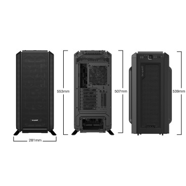 be quiet! Silent Base 802 Noir | Boîtier PC ARGB vitré, Mini ITX   Micro ATX   ATX   E-ATX, 3 ventilateurs Pure Wings 140 mm