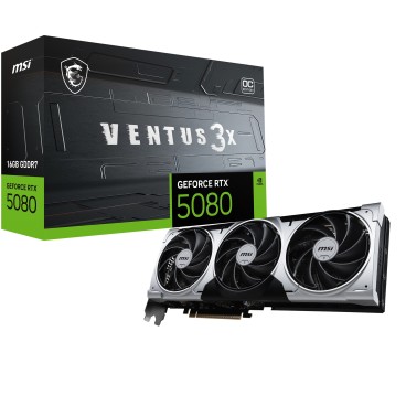 MSI VENTUS GEFORCE RTX 5080 16G 3X OC PLUS carte graphique NVIDIA 16 Go GDDR7