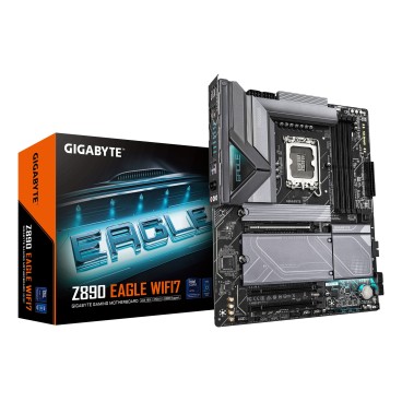 GIGABYTE Carte mère Z890 EAGLE WIFI7 - Prend en charge les processeurs Intel Core Ultra (Série 2), VRM à 14+1+2 phases, jusqu'à