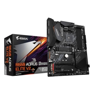 GIGABYTE B550 AORUS ELITE V2 Carte mère - Processeurs AMD Ryzen 5000, VRM 12+2 phases, jusqu'à 4733 MHz DDR4, 1xPCIe 4.0 +