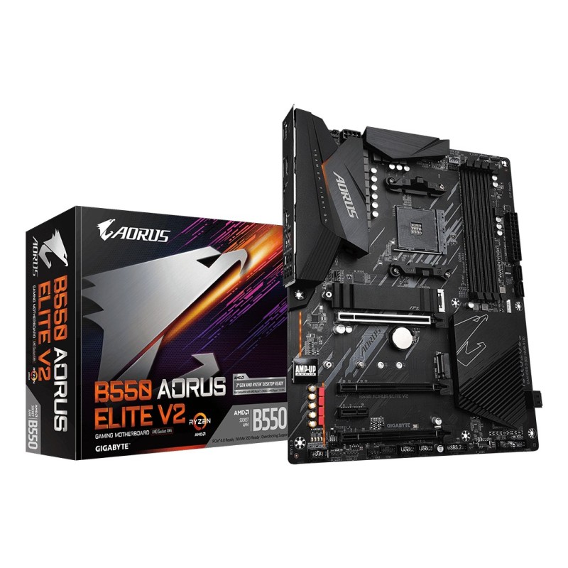 GIGABYTE B550 AORUS ELITE V2 Carte mère - Processeurs AMD Ryzen 5000, VRM 12+2 phases, jusqu'à 4733 MHz DDR4, 1xPCIe 4.0 +