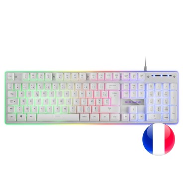 Mars Gaming MK220W clavier USB AZERTY Français Blanc