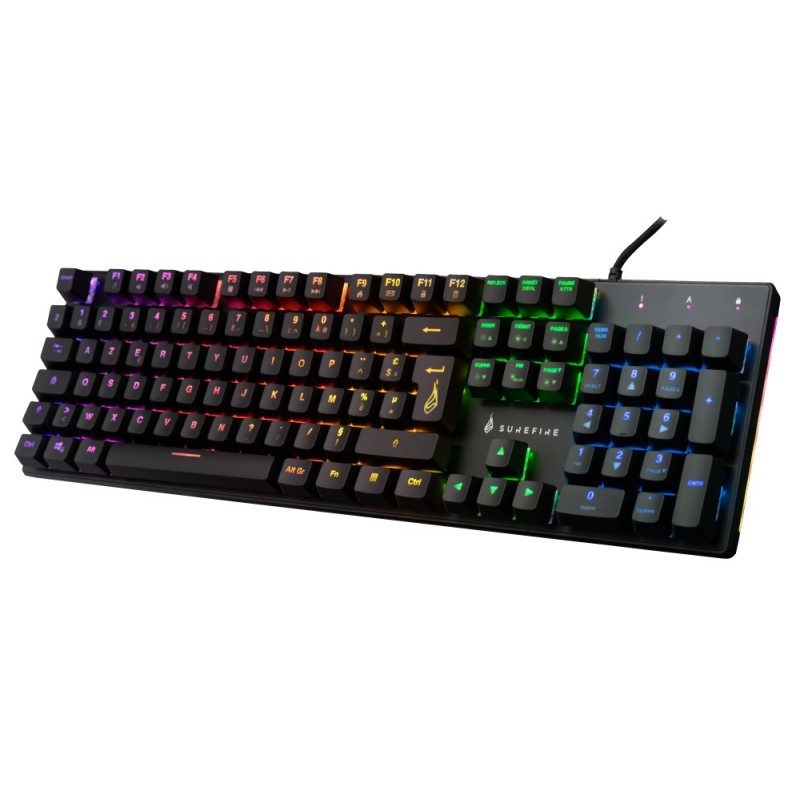SureFire KingPin M2 clavier Gaming USB AZERTY Français Noir, Métallique