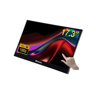 Verbatim 49593 écran plat de PC 43,9 cm (17.3") 1920 x 1080 pixels Full HD LCD Écran tactile Noir