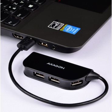 Axagon HUE-X4B hub & concentrateur USB 2.0 480 Mbit s Noir