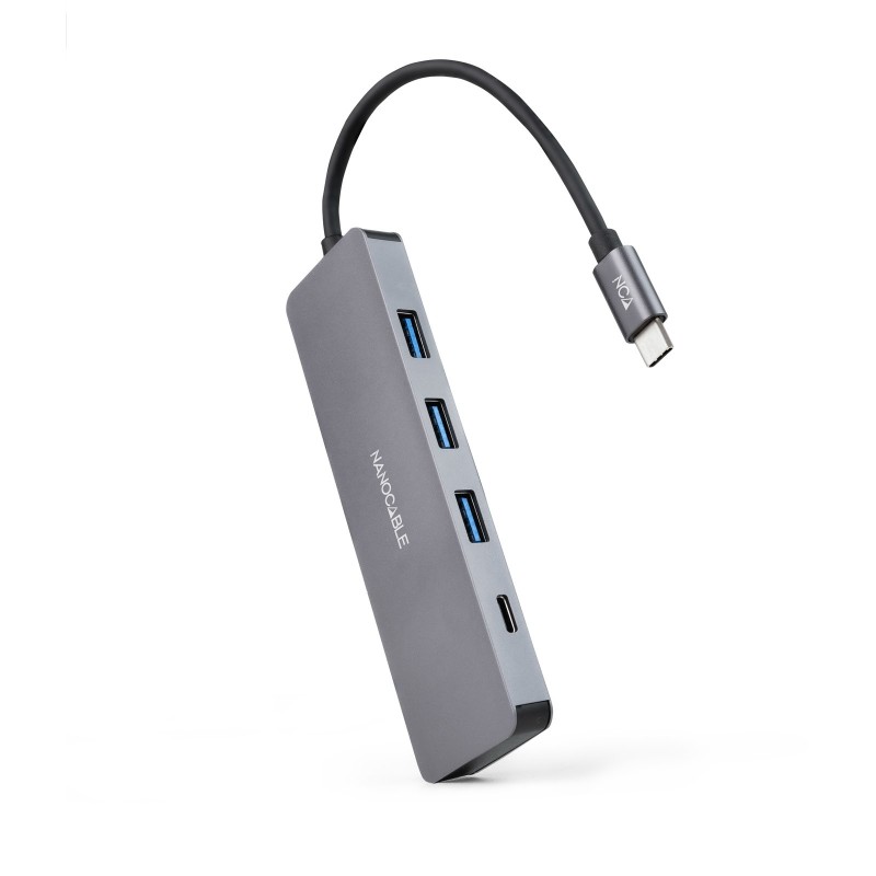 Nanocable 10.16.4409 hub & concentrateur USB 3.2 Gen 1 (3.1 Gen 1) Type-C 5 Mbit s Gris