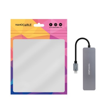 Nanocable 10.16.4409 hub & concentrateur USB 3.2 Gen 1 (3.1 Gen 1) Type-C 5 Mbit s Gris