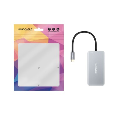 Nanocable 10.16.1005 hub & concentrateur USB 3.2 Gen 1 (3.1 Gen 1) Type-C 5000 Mbit s Gris