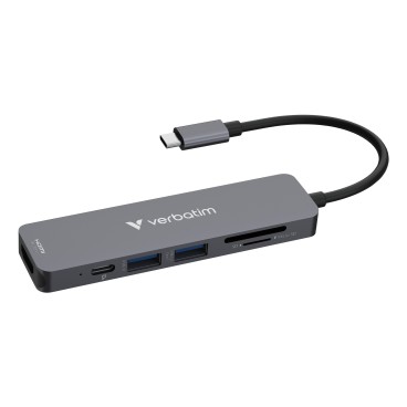 Verbatim 32156 hub & concentrateur USB 3.2 Gen 1 (3.1 Gen 1) Type-C 5000 Mbit s Gris