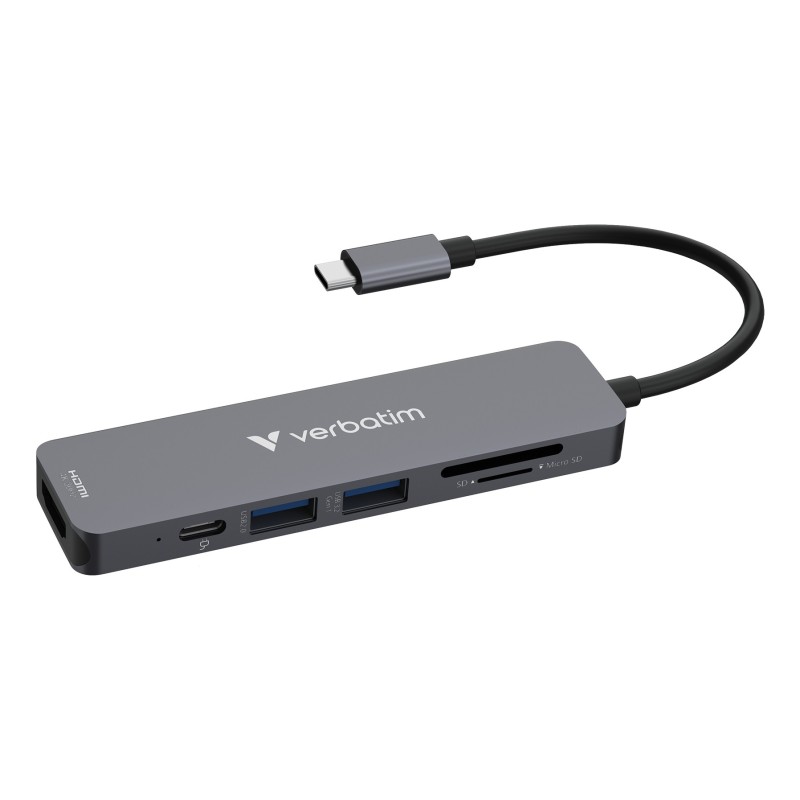Verbatim 32156 hub & concentrateur USB 3.2 Gen 1 (3.1 Gen 1) Type-C 5000 Mbit s Gris