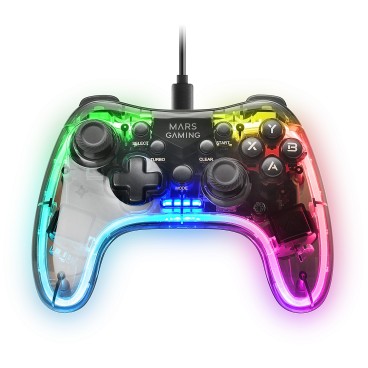 Mars Gaming MGPC accessoire de jeux vidéo Transparent USB Manette de jeu Android, MAC, Nintendo Switch, PC, Playstation 3