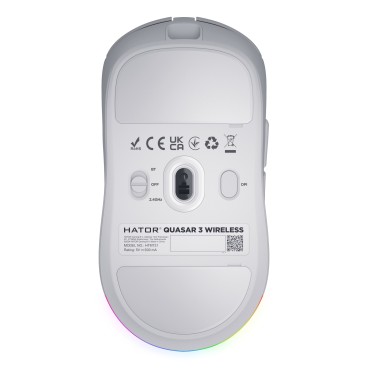 HATOR Quasar 3 Wireless souris Gaming Ambidextre RF Wireless + Bluetooth + USB Type-A Optique 12000 DPI