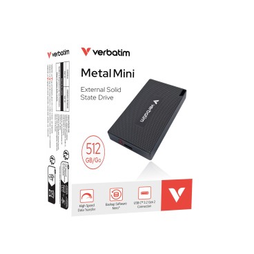 Verbatim 32030 lecteur à circuits intégrés externe 512 Go USB Type-C USB 3.2 Gen 2x2 Gris