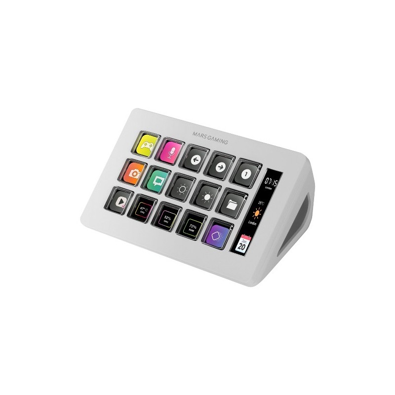 Mars Gaming MSD-ONEW Blanc 15 boutons