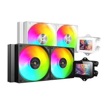 Mars Gaming MLVISION240W système de refroidissement d’ordinateur Processeur Refroidisseur de liquide tout-en-un 12 cm Noir