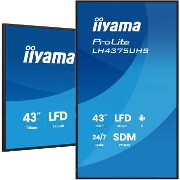 iiyama LH4375UHS-B2AG Écran d'affichage dynamique Écran plat de signalisation numérique 108 cm (42.5") LCD Wifi 500 cd m² 4K