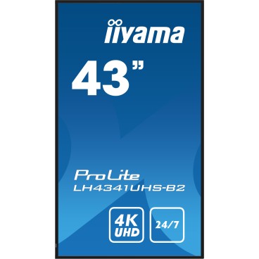 iiyama LH4341UHS-B2 Écran d'affichage dynamique 108 cm (42.5") LCD 500 cd m² 4K Ultra HD Intégré dans le processeur Android 8.0