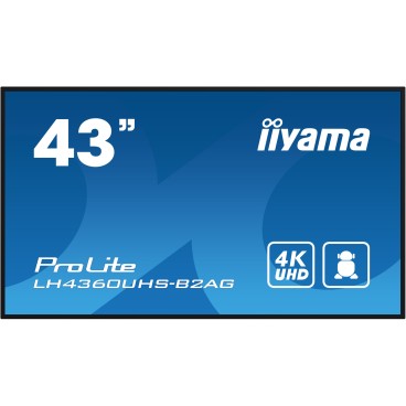 iiyama LH4360UHS-B2AG Écran d'affichage dynamique Carte A numérique 108 cm (42.5") LED Wifi 500 cd m² 4K Ultra HD Noir Intégré