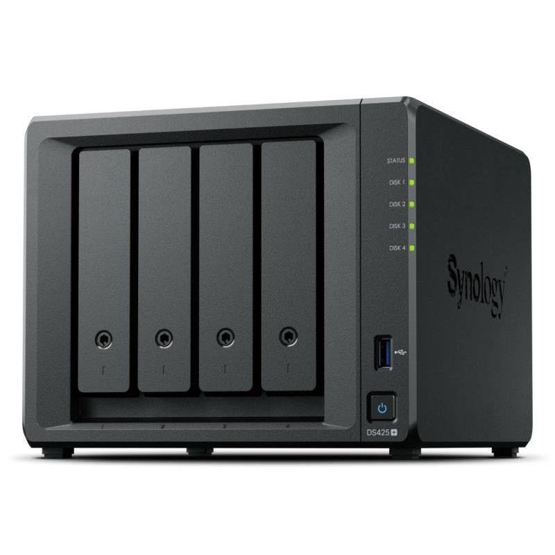 Synology DiskStation DS425+ serveur de stockage NAS Intel® Celeron® J4125 2 Go DDR4 0 To Noir