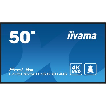 iiyama LH5065UHSB-B1AG Écran d'affichage dynamique Écran plat de signalisation numérique 125,7 cm (49.5") LCD Wifi 800 cd m² 4K