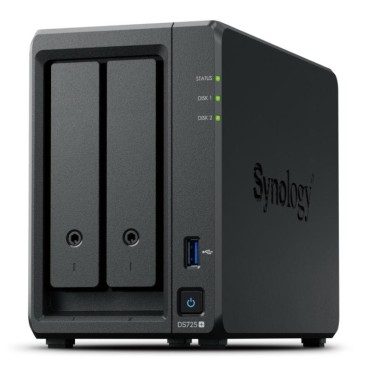 Synology DiskStation DS725+ serveur de stockage NAS Ryzen Embedded R1600 4 Go DDR4 0 To Noir
