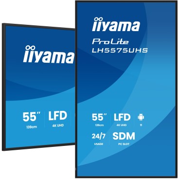 iiyama LH5575UHS-B2AG Écran d'affichage dynamique Écran plat de signalisation numérique 138,7 cm (54.6") LCD Wifi 500 cd m² 4K