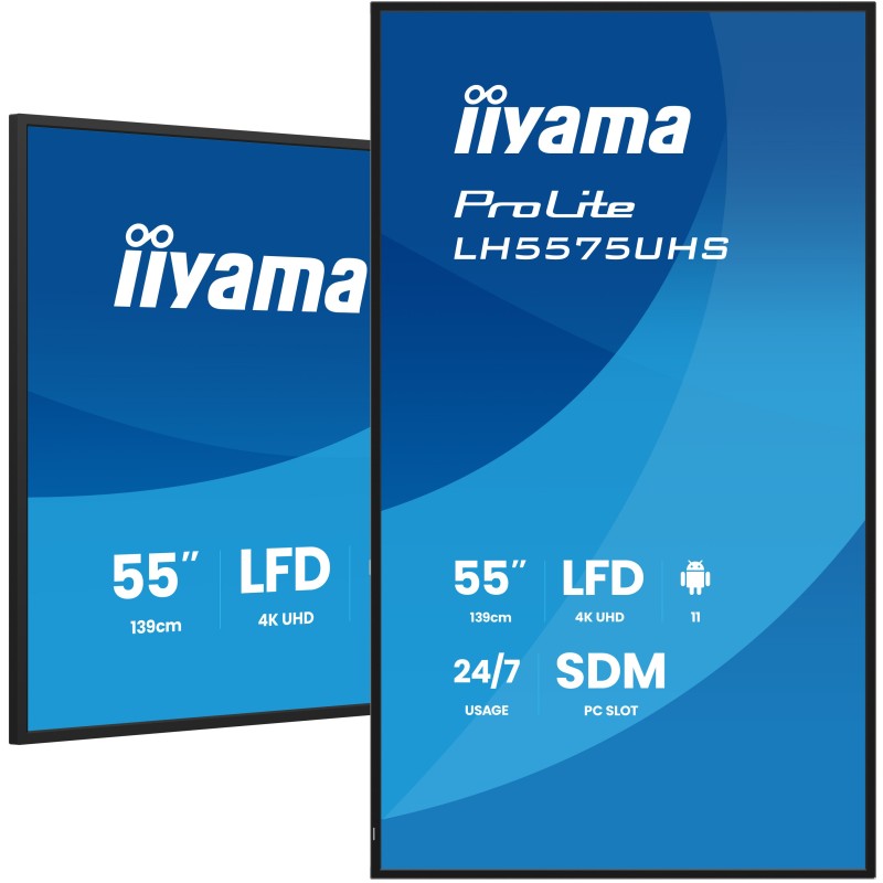 iiyama LH5575UHS-B2AG Écran d'affichage dynamique Écran plat de signalisation numérique 138,7 cm (54.6") LCD Wifi 500 cd m² 4K