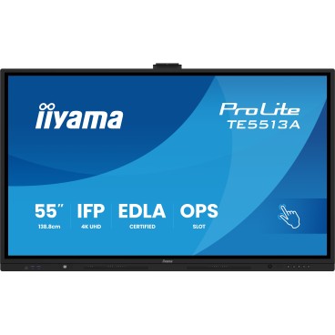 iiyama TE5513A-B1AG Écran d'affichage dynamique Écran plat interactif 138,7 cm (54.6") Wifi 450 cd m² 4K Ultra HD Noir Écran