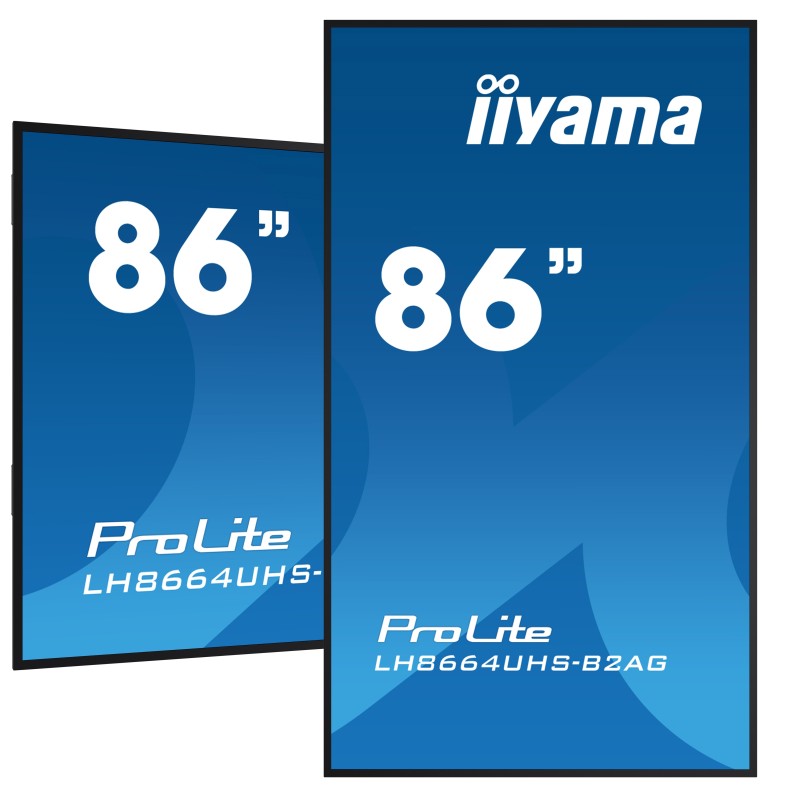 iiyama LH8664UHS-B2AG Écran d'affichage dynamique Écran plat de signalisation numérique 2,17 m (85.6") Wifi 500 cd m² 4K Ultra