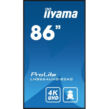 iiyama LH8664UHS-B2AG Écran d'affichage dynamique Écran plat de signalisation numérique 2,17 m (85.6") Wifi 500 cd m² 4K Ultra