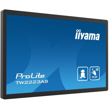 iiyama TW2223AS-B2 Écran d'affichage dynamique Écran plat interactif 54,6 cm (21.5") Wifi 400 cd m² Full HD Noir Écran tactile