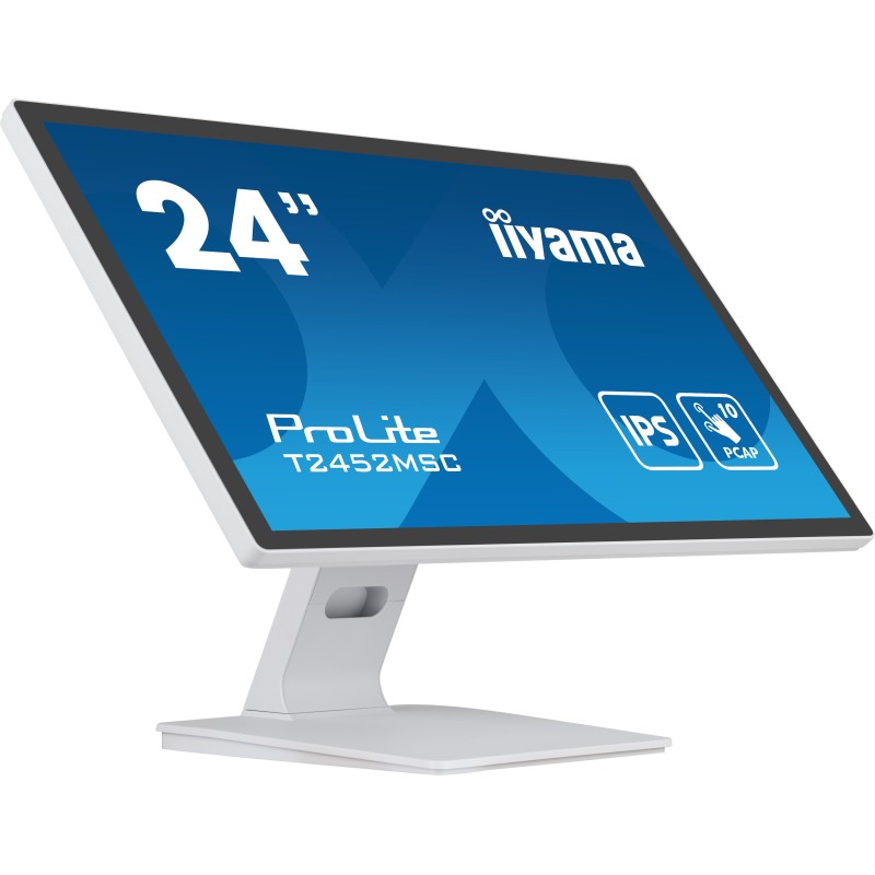 iiyama ProLite T2452MSC-W1 écran plat de PC 60,5 cm (23.8") 1920 x 1080 pixels Full HD LCD Écran tactile Multi-utilisateur Blanc