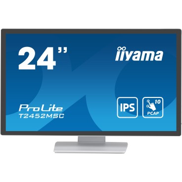 iiyama ProLite T2452MSC-W1 écran plat de PC 60,5 cm (23.8") 1920 x 1080 pixels Full HD LCD Écran tactile Multi-utilisateur Blanc