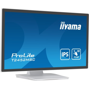 iiyama ProLite T2452MSC-W1 écran plat de PC 60,5 cm (23.8") 1920 x 1080 pixels Full HD LCD Écran tactile Multi-utilisateur Blanc
