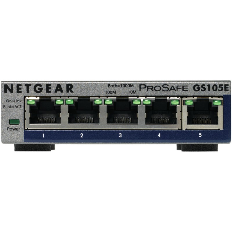 NETGEAR GS105E-200PES commutateur réseau Géré L2 L3 Gigabit Ethernet (10 100 1000) Gris