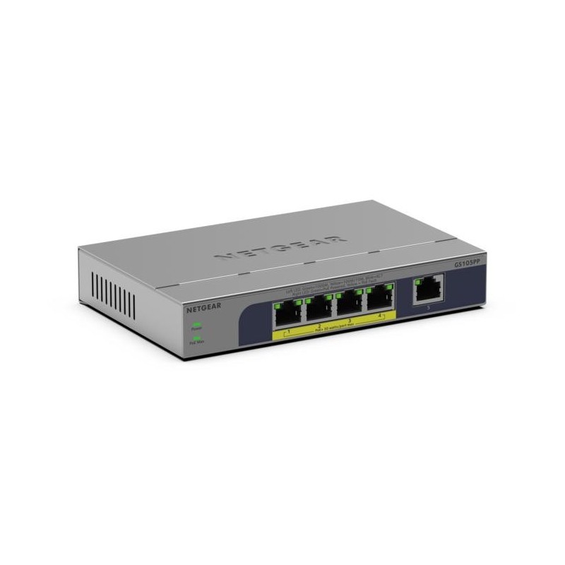NETGEAR GS105PP Non-géré Gigabit Ethernet (10 100 1000) Connexion Ethernet, supportant l'alimentation via ce port (PoE) Montage