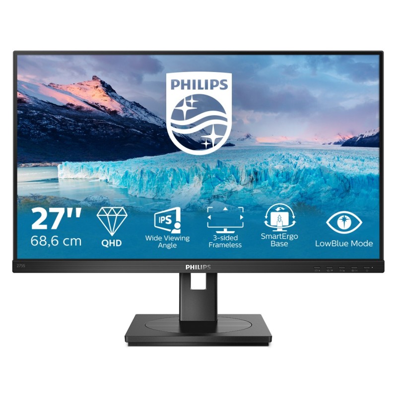 Philips S Line 275S1AE 00 LED display 68,6 cm (27") 2560 x 1440 pixels 2K Ultra HD LCD Noir