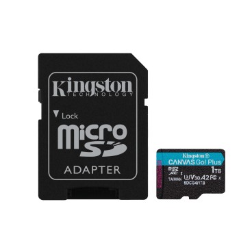 Kingston Technology Carte microSDXC Canvas Go Plus Gen4 200 Mo s A2 U3 V30 1 To + adaptateur