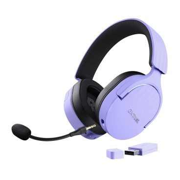 Trust GXT 491P FAYZO Casque Avec fil &sans fil Arceau Gaming USB Type-A Bluetooth Noir, Violet