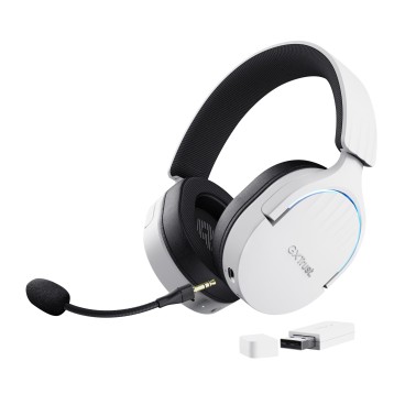 Trust GXT 491W FAYZO Casque Avec fil &sans fil Arceau Gaming USB Type-C Bluetooth Noir, Blanc