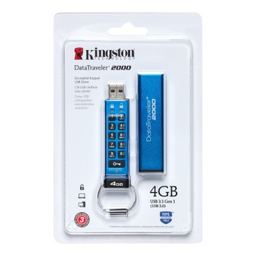 Kingston Technology DataTraveler 2000 lecteur USB flash 128 Go USB Type-A 3.2 Gen 2 (3.1 Gen 2) Bleu
