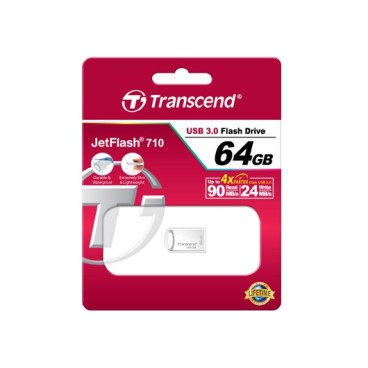 Transcend JetFlash 710S 64GB lecteur USB flash 64 Go USB Type-A 3.2 Gen 1 (3.1 Gen 1) Argent
