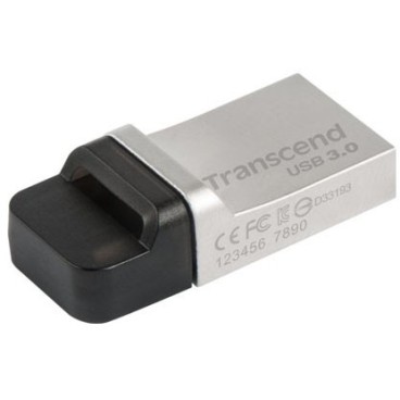 Transcend JetFlash 880 OTG 32GB lecteur USB flash 32 Go USB Type-A   Micro-USB 3.2 Gen 1 (3.1 Gen 1) Noir, Argent