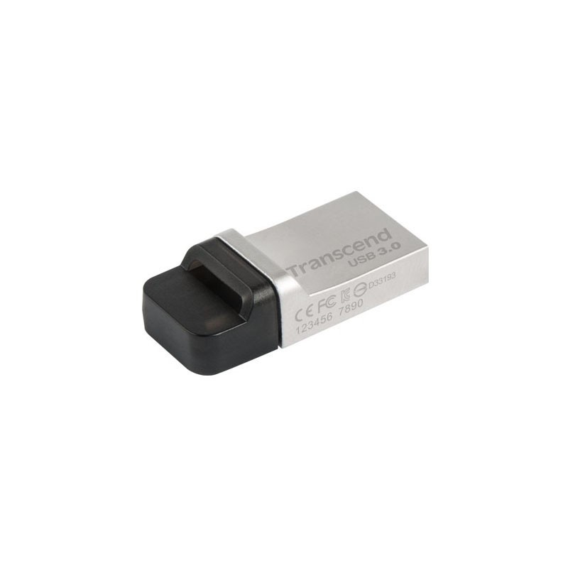 Transcend JetFlash 880 OTG 32GB lecteur USB flash 32 Go USB Type-A   Micro-USB 3.2 Gen 1 (3.1 Gen 1) Noir, Argent