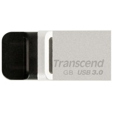 Transcend JetFlash 880 OTG 32GB lecteur USB flash 32 Go USB Type-A   Micro-USB 3.2 Gen 1 (3.1 Gen 1) Noir, Argent